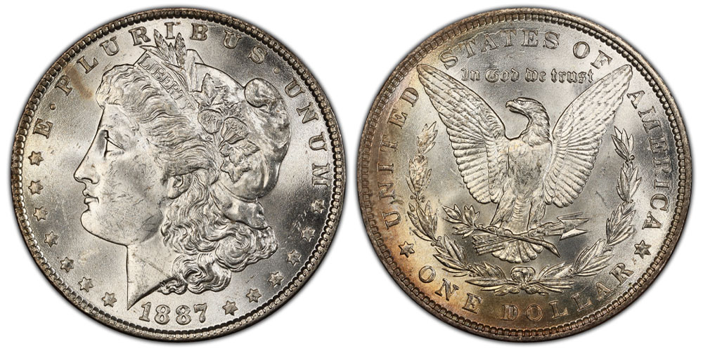 1887 morgan silver dollar coin us mint brilliant uncirculated