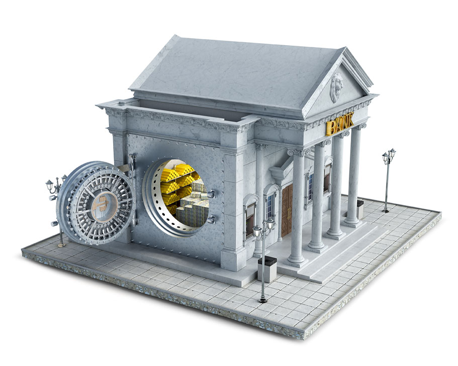 central bank gold bar bullion vault